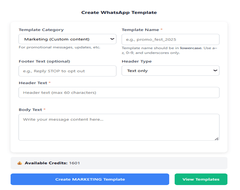 Bulk Messaging Feature